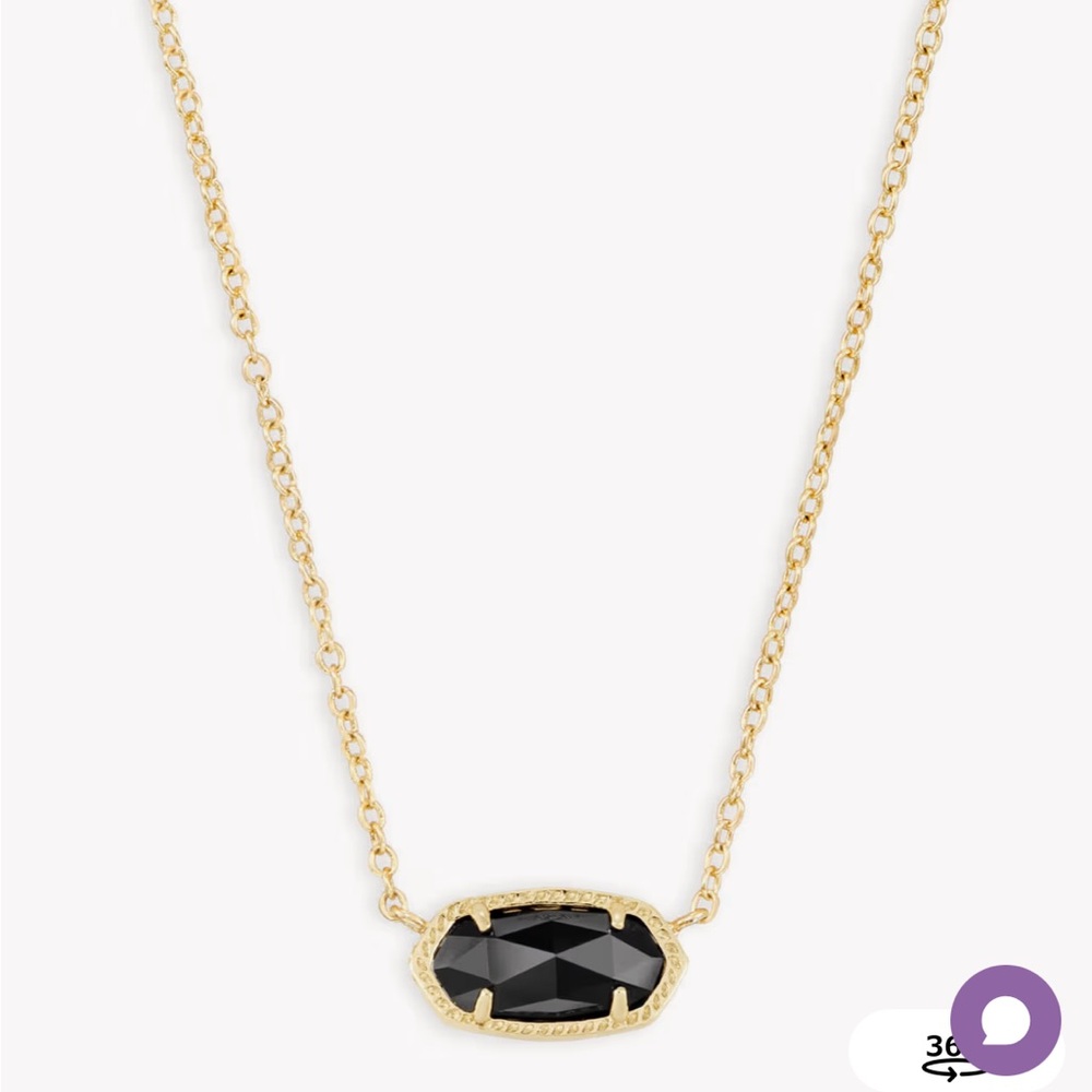 Kendra Scott Elisa Gold Necklace with Black Pendant